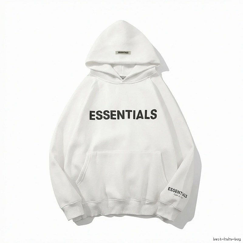 ESSENTIALS minimalist style white sweatshirt
