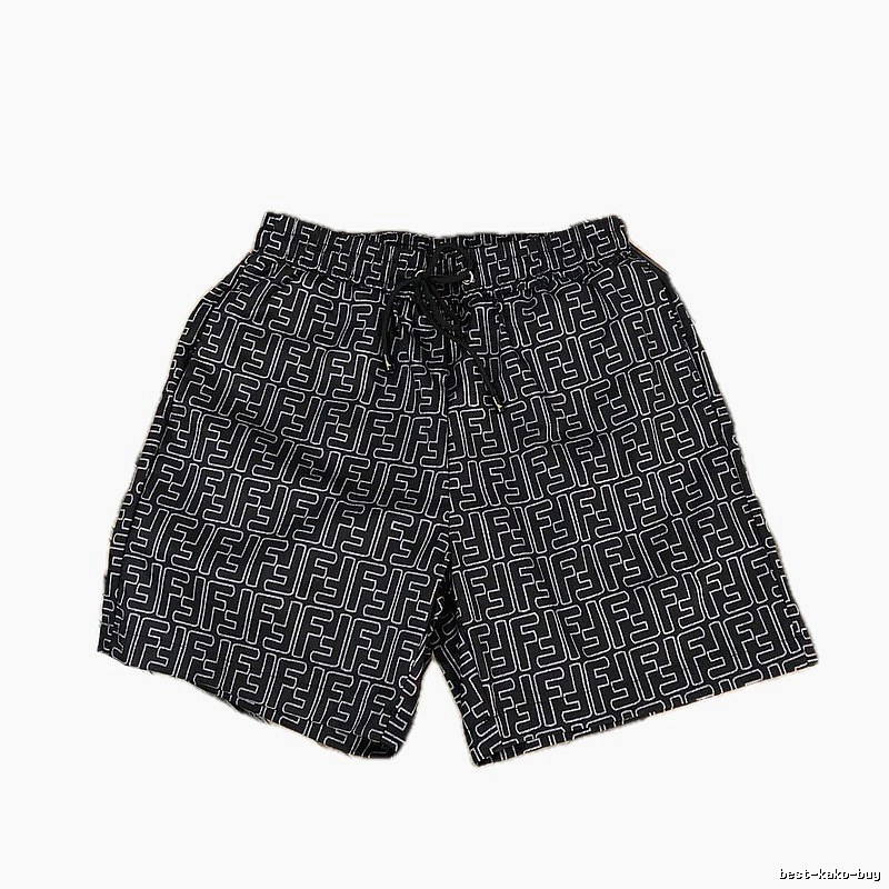 Fendi Double F Collection Vintage Monogram Style Black Shorts