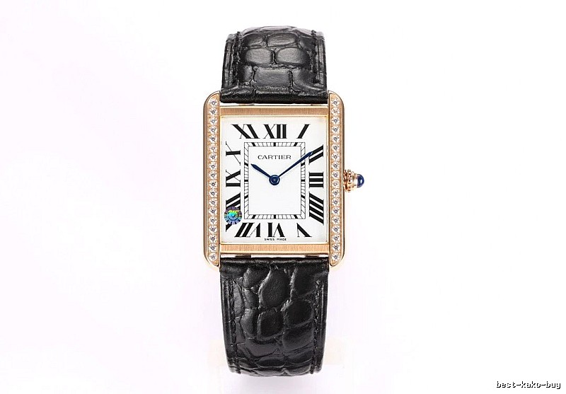 Gifting Cartier Tank-Style Dress Watch - Rose Gold And Black