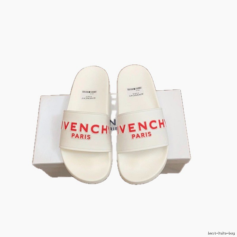 Givenchy Alphabet Collection Trendy Style White Slide Sandals