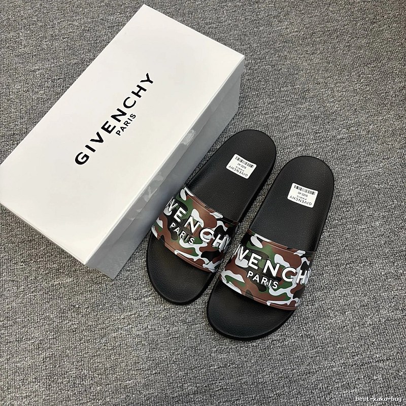 Givenchy Letter Print Trendy Cool Camouflage Slides