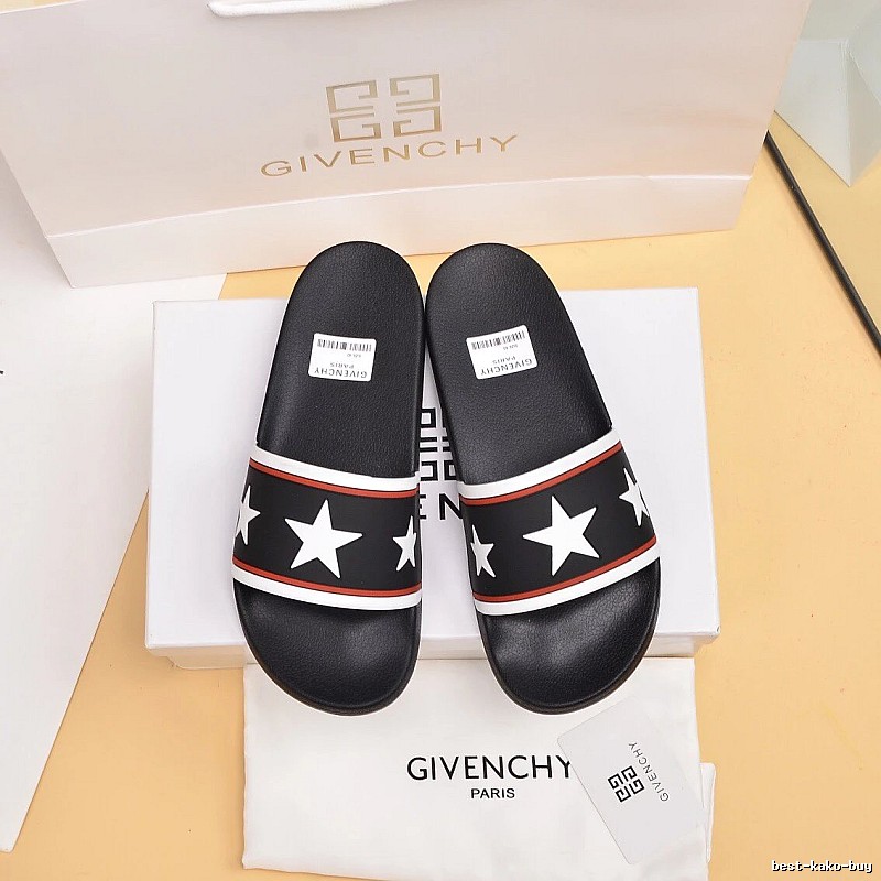 Givenchy Star Collection Trendy Style Black Slide Sandals