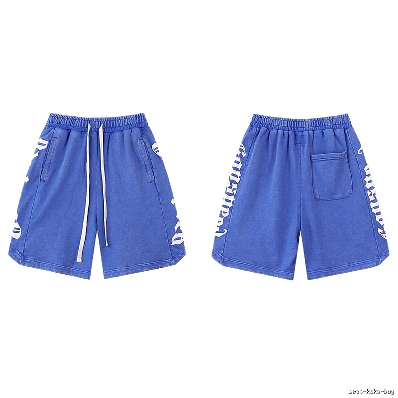 Godspeed Gothic Print Street Style Blue Shorts