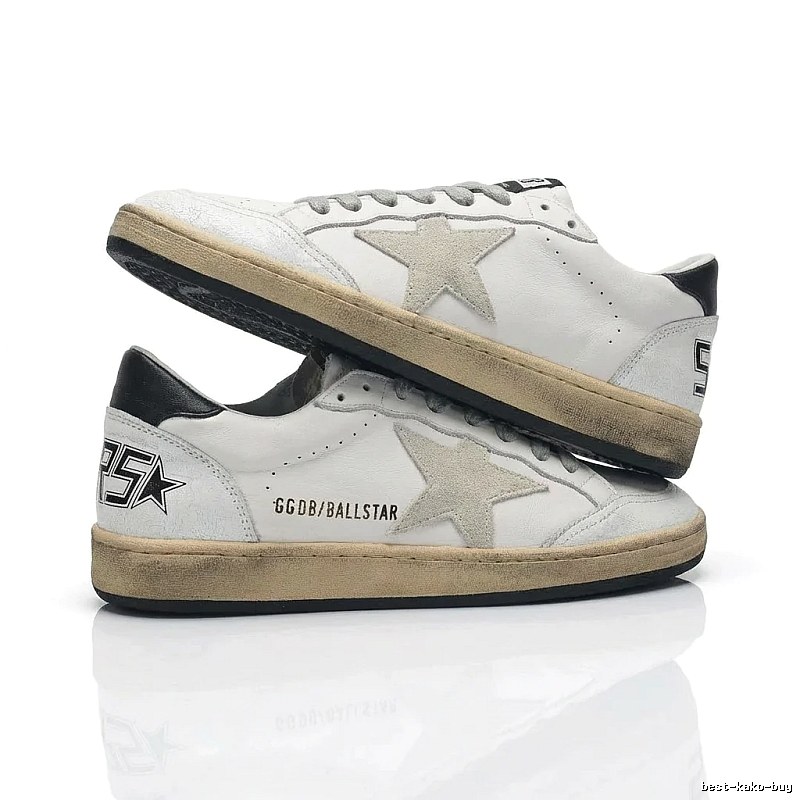 Golden Goose Ballstar retro-style white shoes