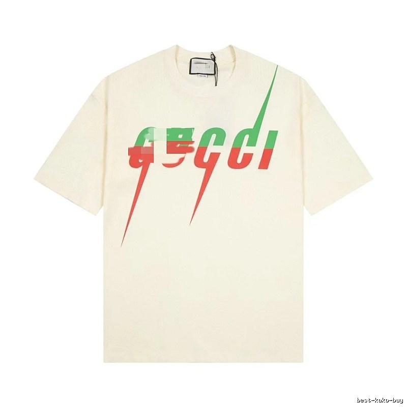Gucci Color-block Print Casual Style Off-white Short-sleeve T-shirt