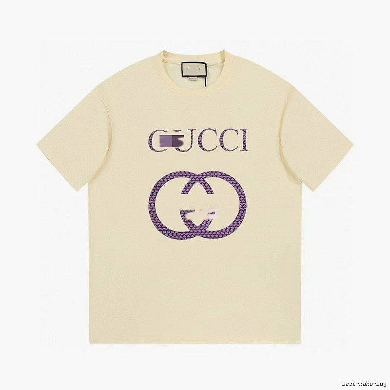 Gucci Double G Vintage Style Beige Short Sleeve T-Shirt