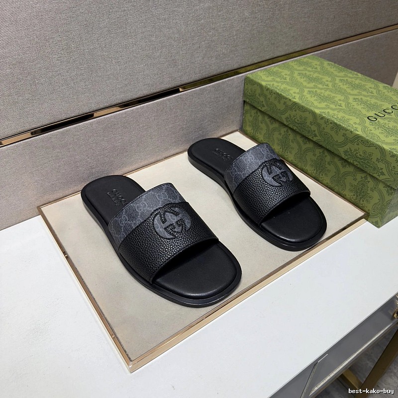 Gucci GG Monogram Casual Black Slides