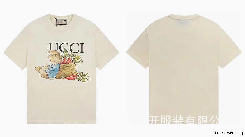 Gucci Peter Rabbit Vintage Style Off-White Short-Sleeve T-Shirt