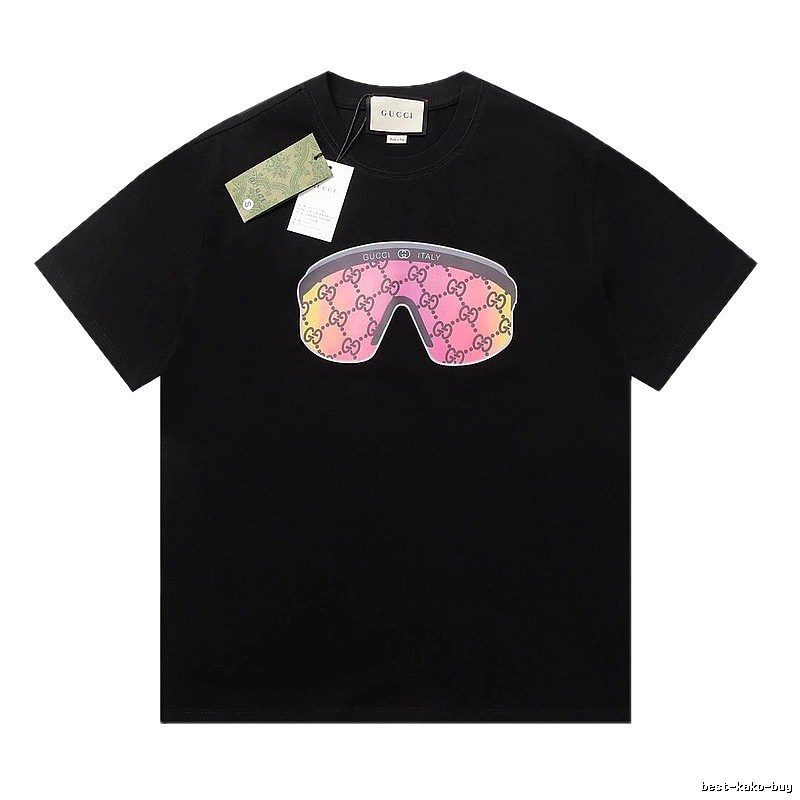 Gucci-printed fashionable black T-shirt