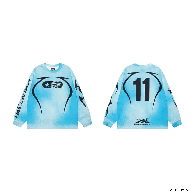 Hellstar No.11 Street Style Tie-dye Blue Long Sleeve