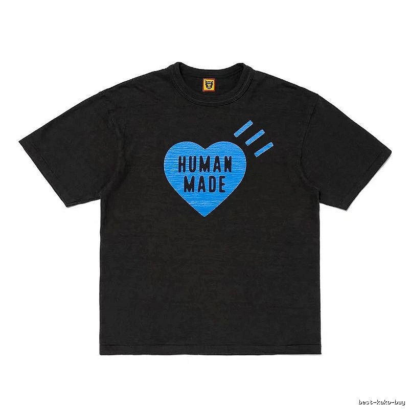 Human Made Casual Heart logo T-shirt Black Green Human for Streetwear Looks