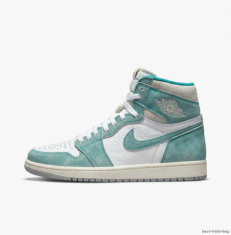 Jordan AJ1 High-Top Fresh Green and White Shoes