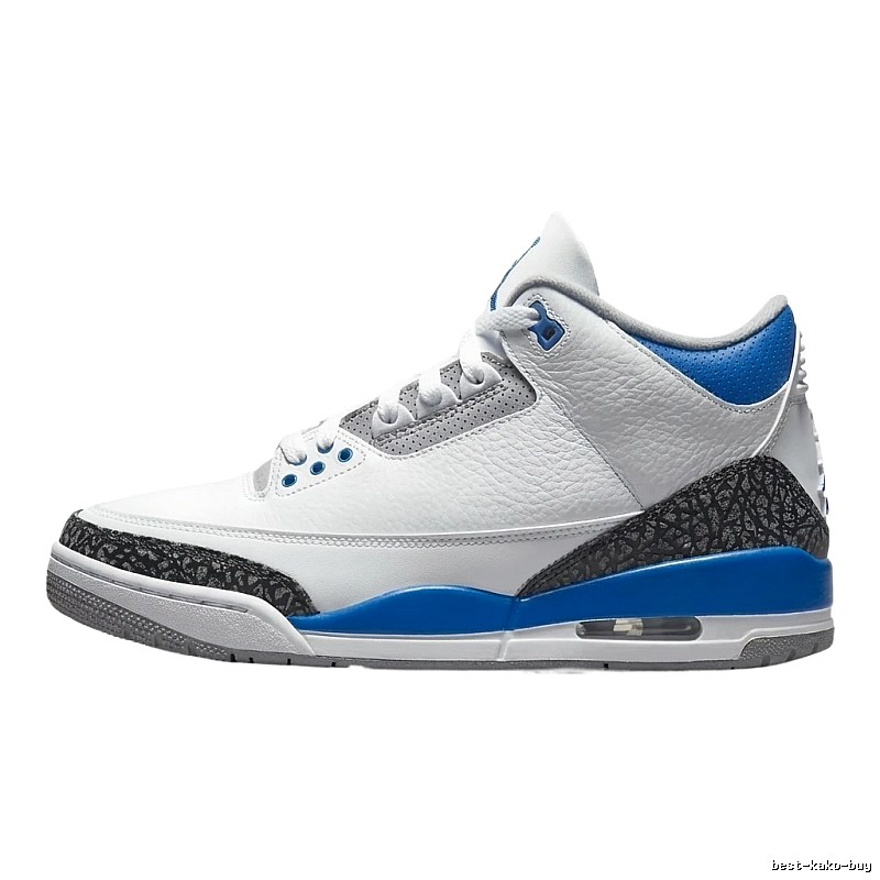 Jordan AJ3 Trendy White and Blue Athletic Shoes