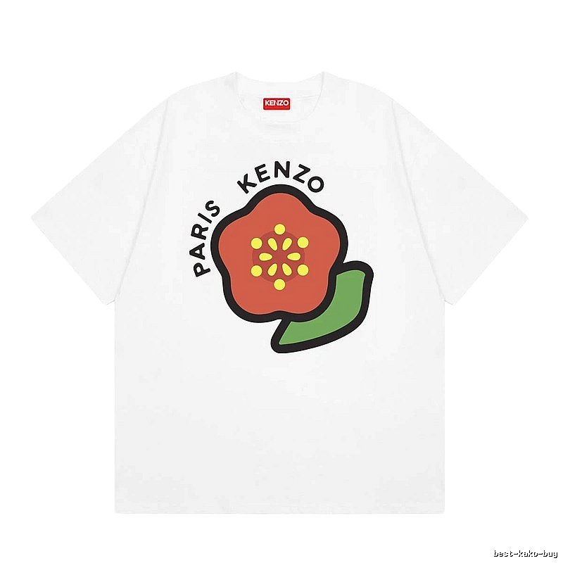 KENZO Crabapple Blossom Casual Style White T-shirt