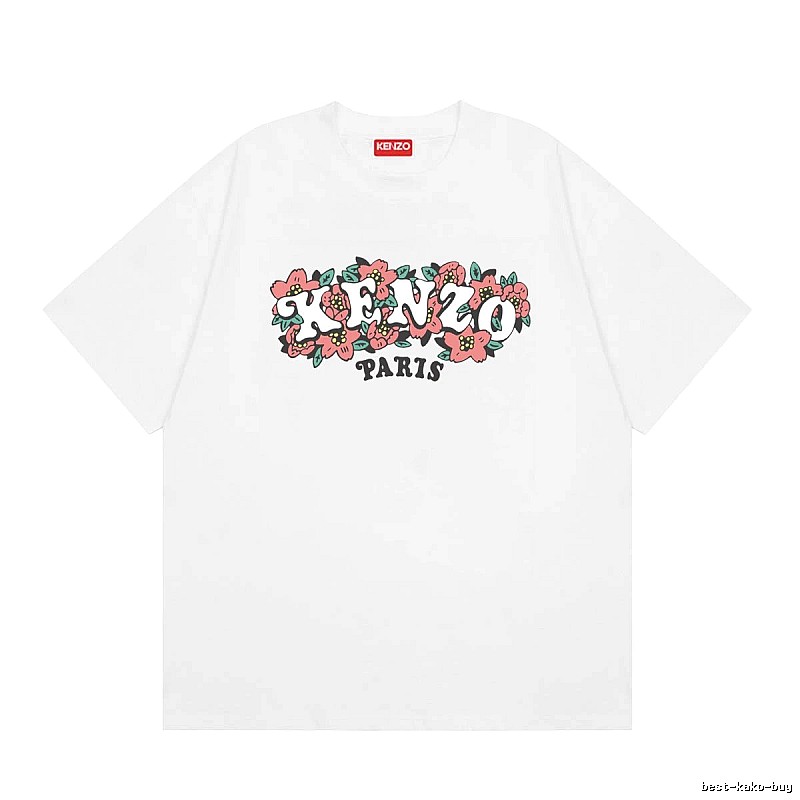 KENZO Floral Collection Street Style White Short-sleeve T-shirt