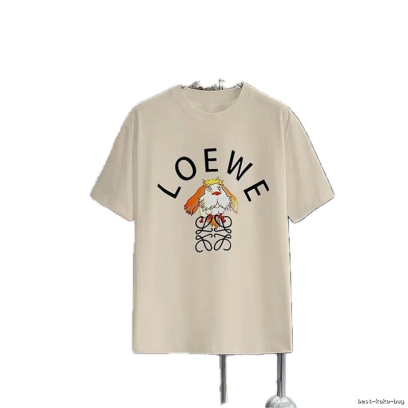 LOEWE Cartoon Print Casual Off-White T-Shirt