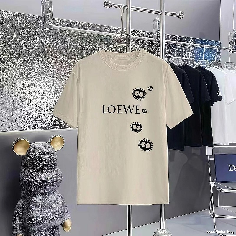 LOEWE x My Neighbor Totoro Collaboration Casual-style Beige Short-sleeve T-shirt