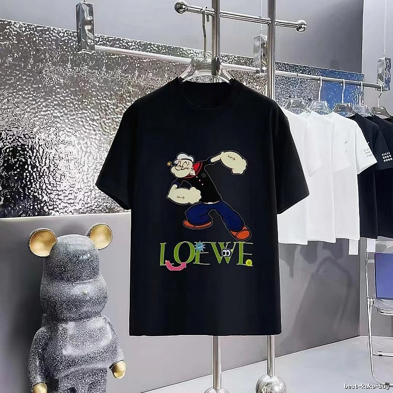 LOEWE x Popeye Co-branded Trendy Black Short-sleeve T-shirt