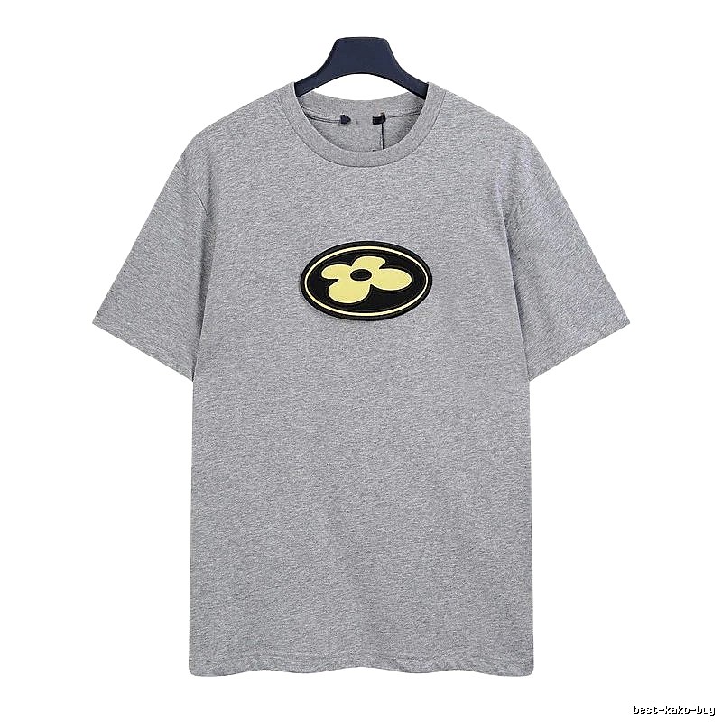 Louis Vuitton Floral Trend Style Grey Short-sleeve T-shirt