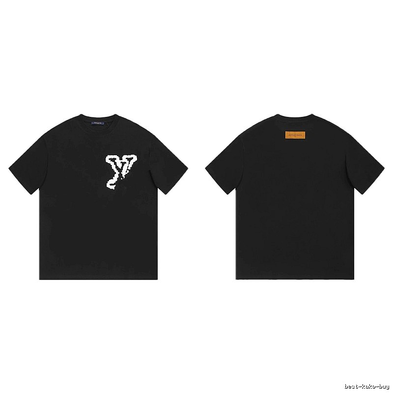 Louis Vuitton Graffiti Trend Style Black T-shirt