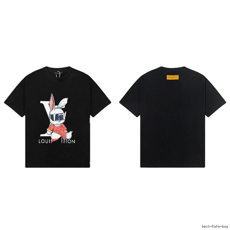 Louis Vuitton Year of the Rabbit Collection Street Style Black T-Shirt