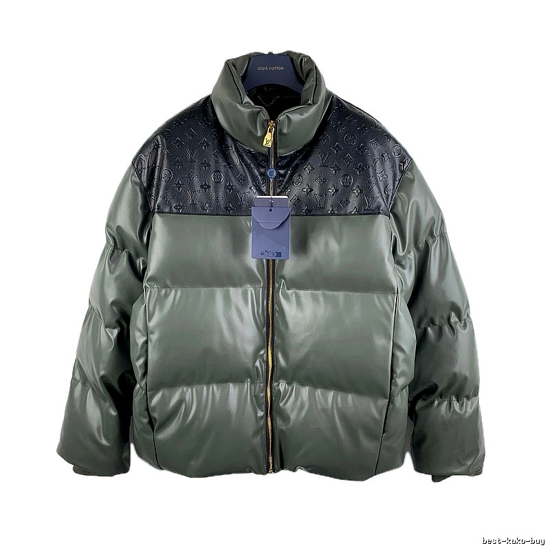 LV classic style fashionable dark green down jacket