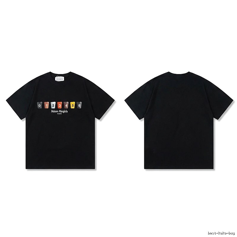 Maison Margiela digital print style black T-shirt