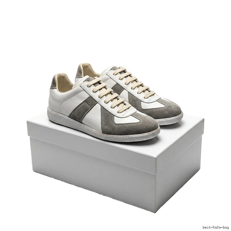 Maison Margiela retro-style gray and white sneakers