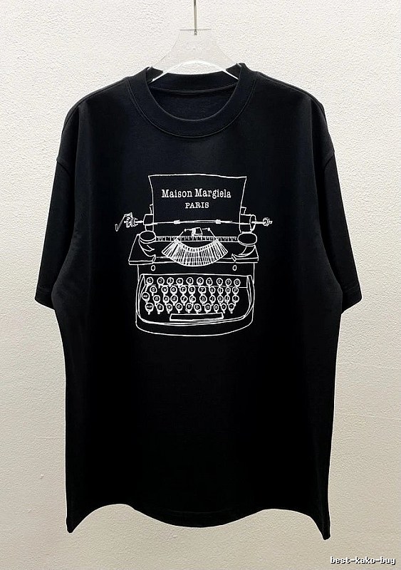 Maison Margiela Typewriter Vintage Style Black T-Shirt