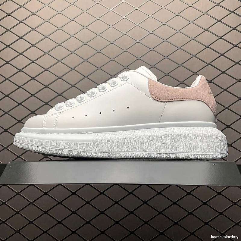 McQueen White and Pink Oversized Sneakers and Streamlined Low Top