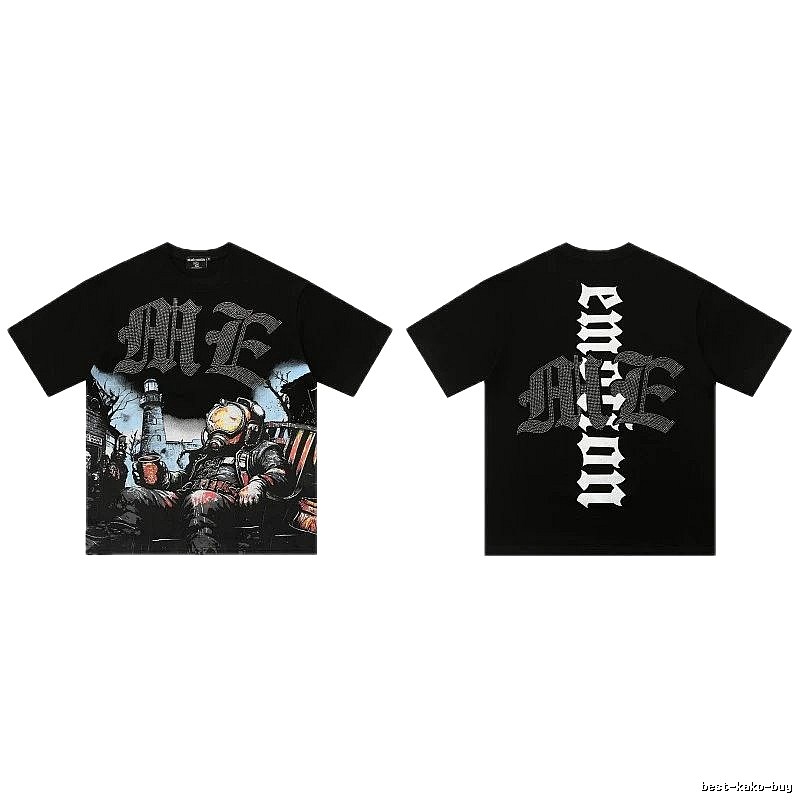 Mixed Emotion Printed Dark-style Black T-Shirt