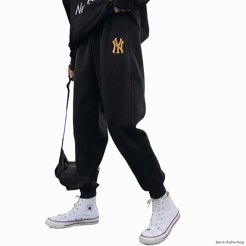 MLB fleece-lined black casual pants