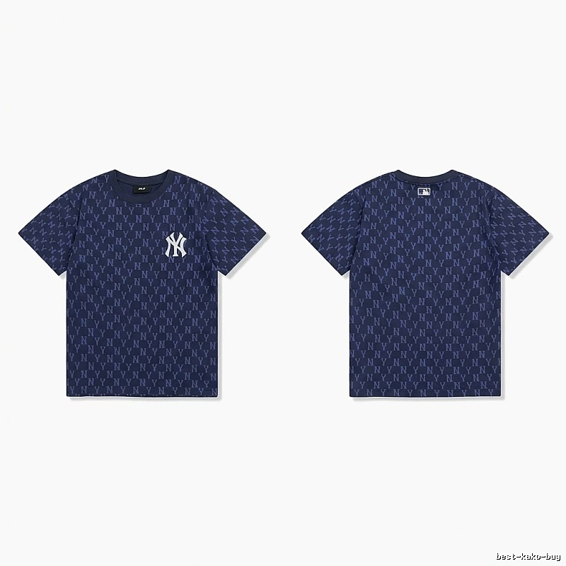 MLB full - print style navy blue T - shirt