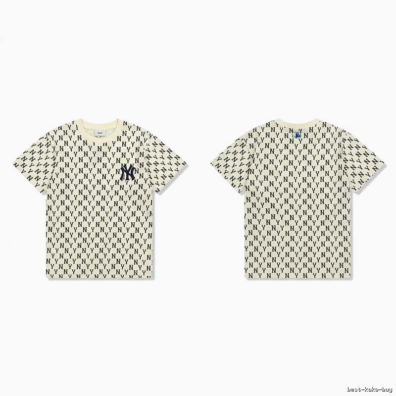 MLB full-print trendy style white T-shirt