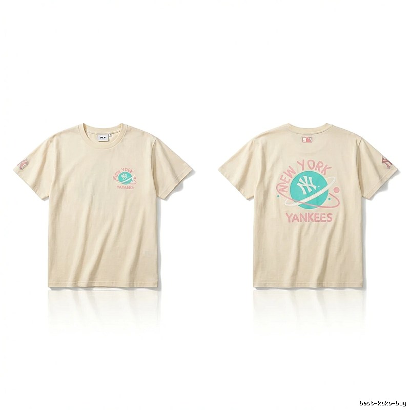 MLB New York Yankees trendy brand beige T-shirt