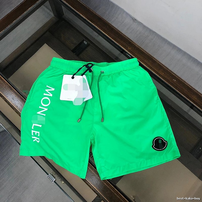 Moncler casual trendy fluorescent green shorts