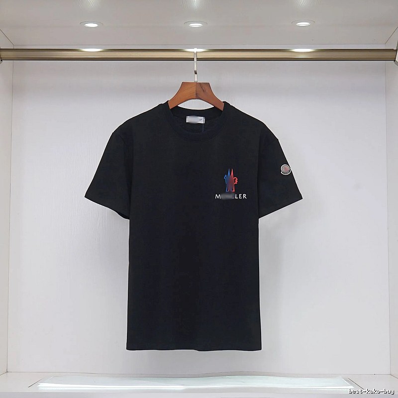 Moncler Gradient Print Casual Style Black T-Shirt