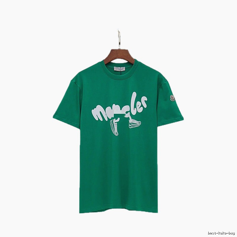 Moncler Graffiti Casual Style Green Short-sleeve T-shirt