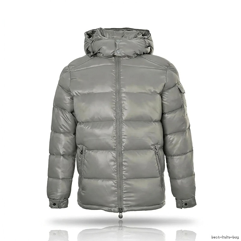 Moncler hooded fashionable grey down jacket