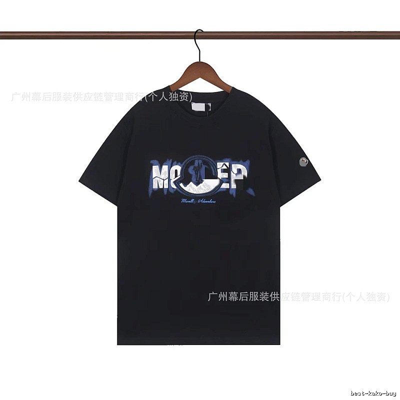 Moncler Letter Print Casual Black T-Shirt