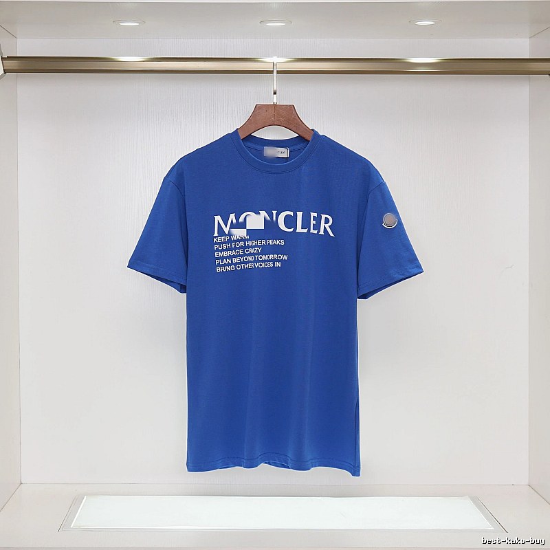 Moncler Letter Print Casual Blue Short-sleeve T-shirt