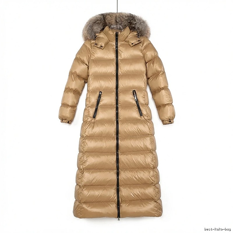 Moncler long stylish camel down jacket