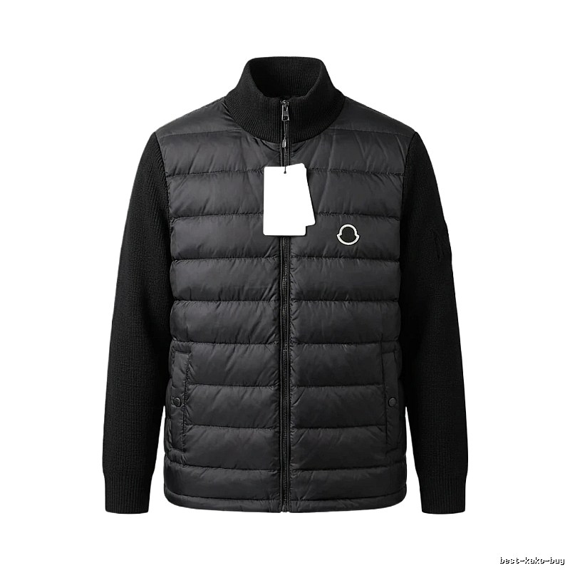 Moncler patchwork fashionable black coat