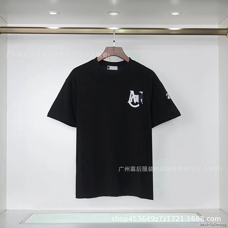 Moncler Printed Casual Style Black T-Shirt