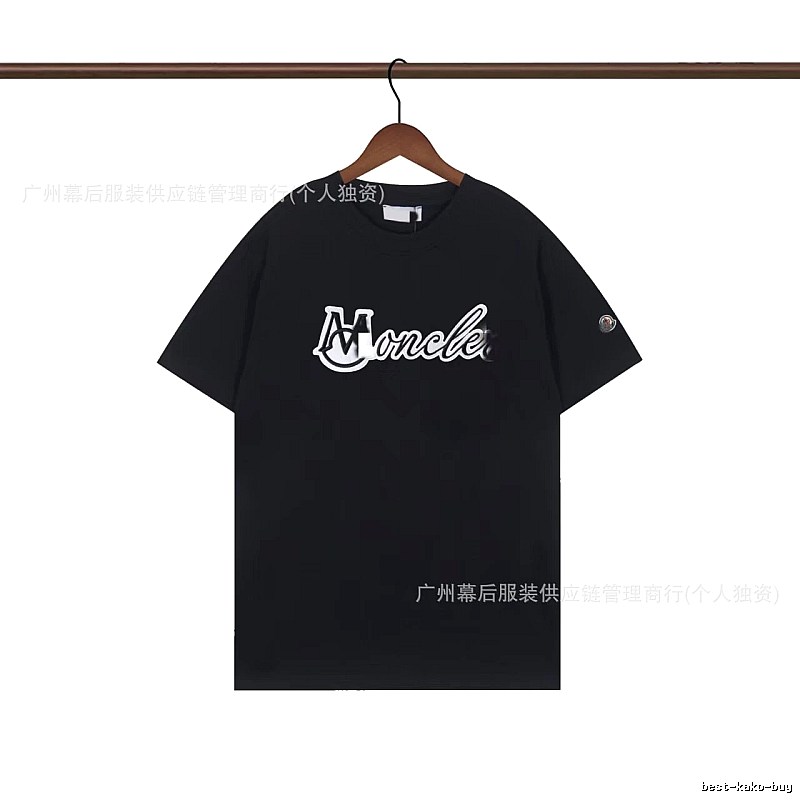 Moncler Printed Collection Streetwear Style Black T-Shirt
