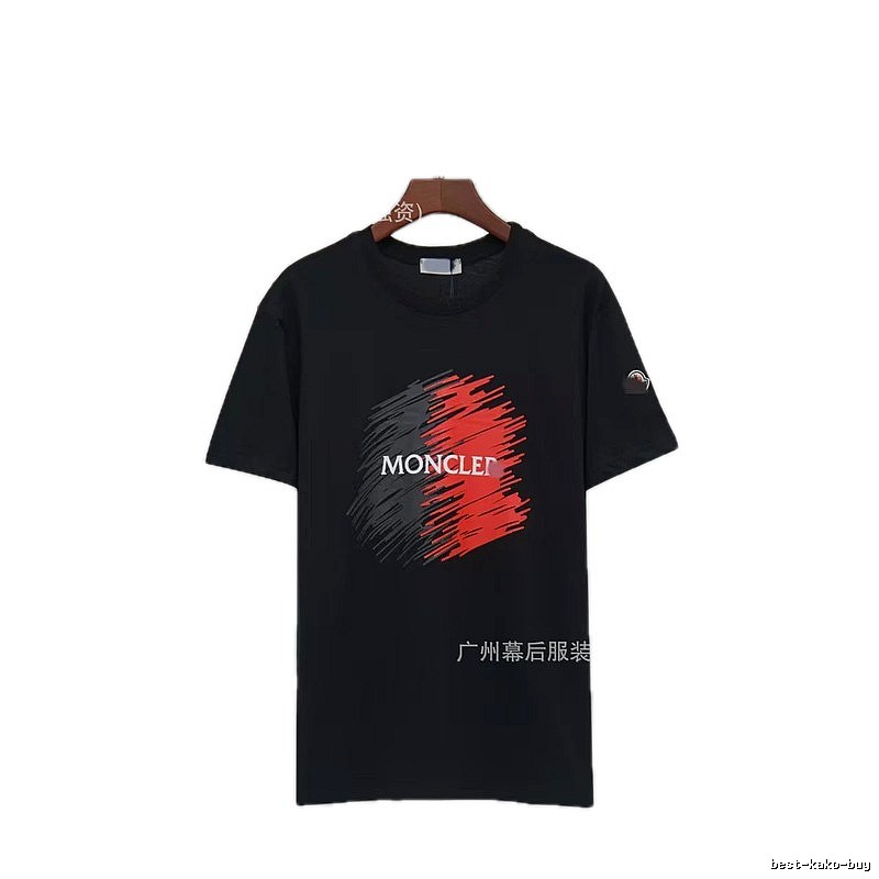 Moncler Printed Trendy Style Black Short-sleeve T-shirt