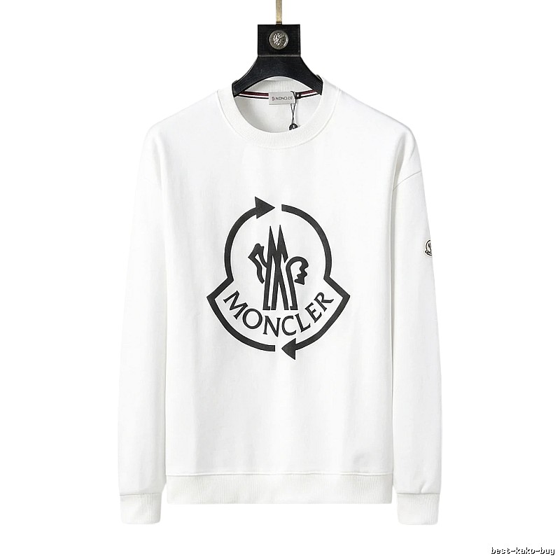 Moncler Round - neck Trendy and Cool White Sweatshirt