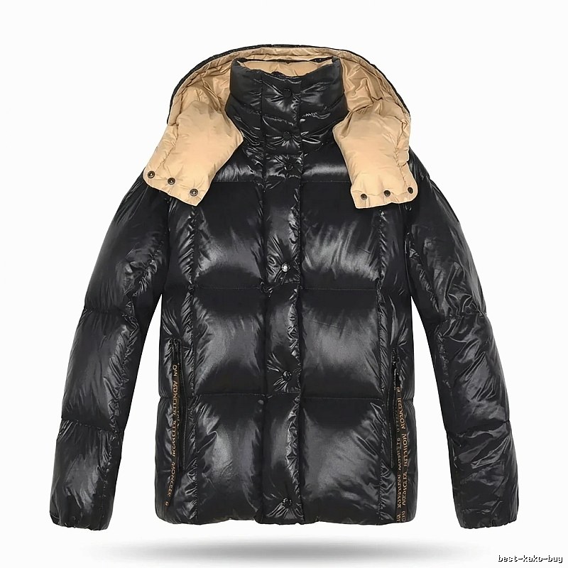 Moncler shiny and stylish black down jacket