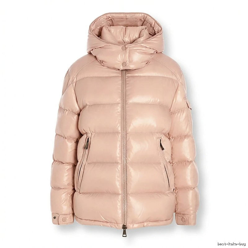 Moncler shiny casual pink down jacket