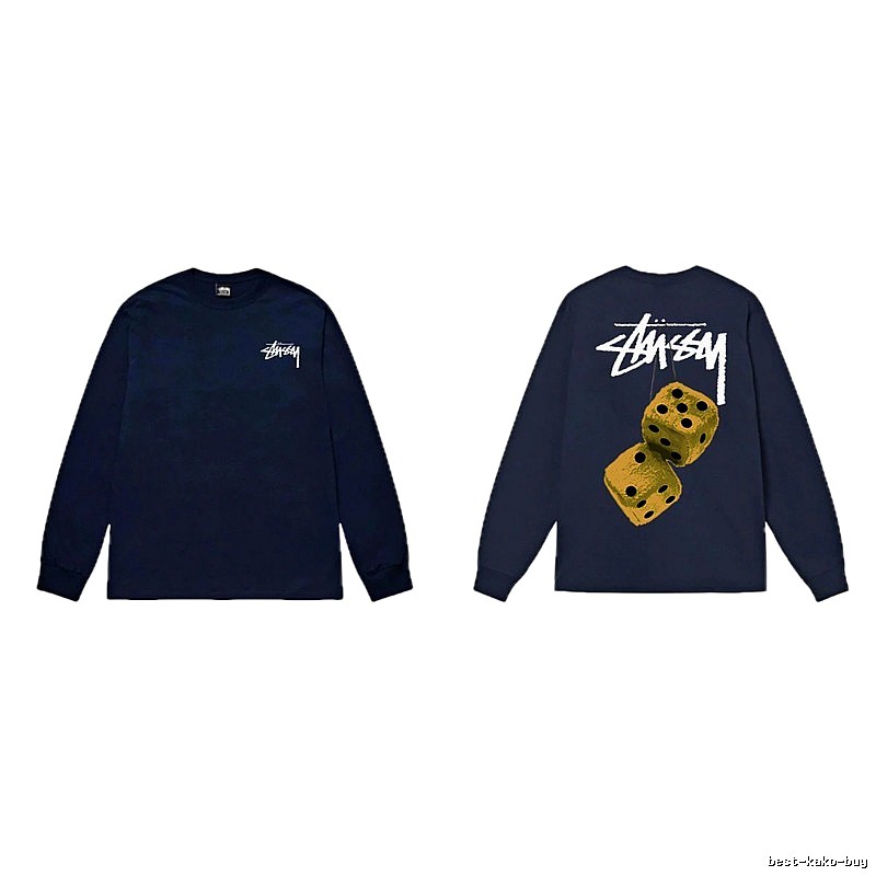 Navy long-sleeved shirt with Stussy dice print